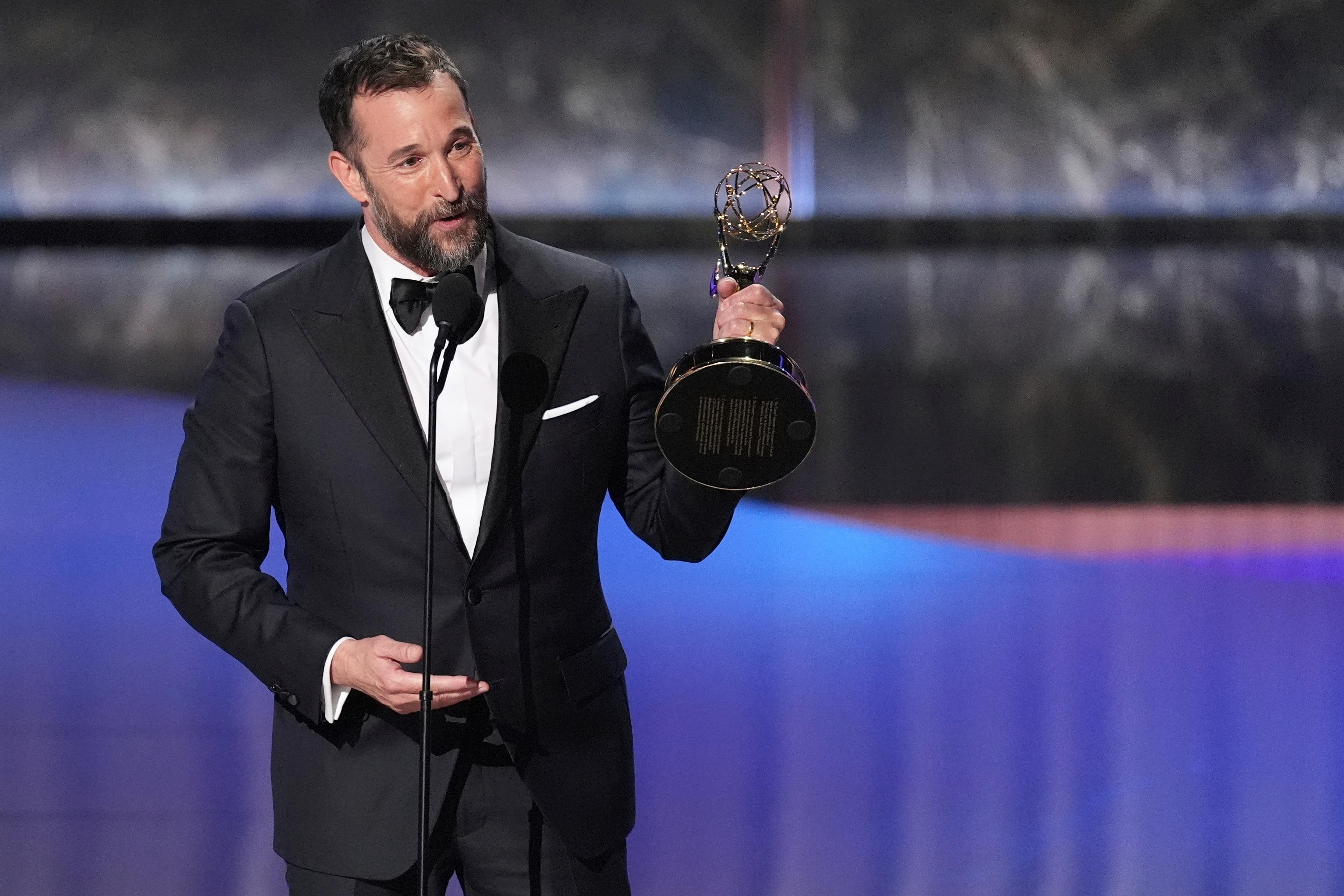 FILE – Noah Wyle accepts the award for outstanding lead actor in a drama series for “The Pitt” during the 77th Primetime Emmy Awards on Sept. 14, 2025, at the Peacock Theater in Los Angeles. (AP Photo/Chris Pizzello, File)
